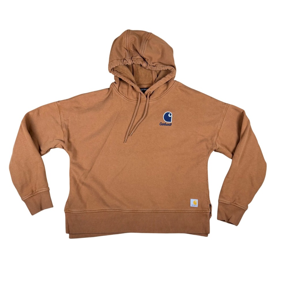 Carhartt Women Tencel Fiber Series Loose Fit Pullover Hoodie Brown Size Medium